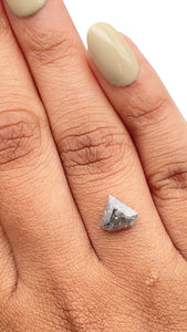 1.15ct | Salt & Pepper Shield Shape Rose Cut Diamond - Modern Rustic Diamond
