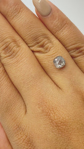 1.40ct | Salt & Pepper Cushion Shape Rose Cut Diamond - Modern Rustic Diamond