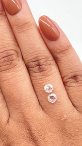 0.81cttw | G-H SI Round Shape Rose Cut Diamond Matched Pair - Modern Rustic Diamond