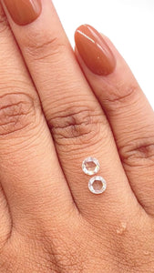 0.88cttw | G VS2-SI1 Round Shape Rose Cut Diamond Matched Pair - Modern Rustic Diamond