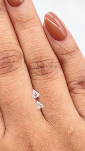 0.23cttw | E-F VVS Shield Shape Step Cut Diamond Matched Pair - Modern Rustic Diamond
