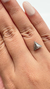 1.59ct | Salt & Pepper Triangular Shape Rose Cut Diamond - Modern Rustic Diamond
