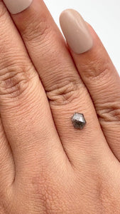 0.96ct | Salt & Pepper Hexagon Shape Rose Cut Diamond - Modern Rustic Diamond