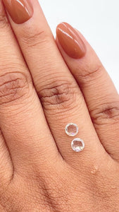 0.73cttw | H-I SI Round Shape Rose Cut Diamond Matched Pair - Modern Rustic Diamond