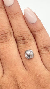 1.80ct | Salt & Pepper Cushion Shape Rose Cut Diamond - Modern Rustic Diamond