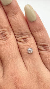0.63ct | Salt & Pepper Hexagon Shape Rose Cut Diamond - Modern Rustic Diamond