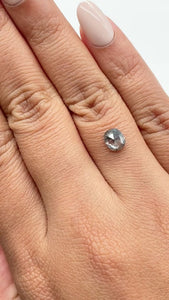 0.89ct | Salt & Pepper Cushion Shape Rose Cut Diamond - Modern Rustic Diamond