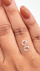 0.72cttw | I-J SI Round Shape Rose Cut Diamond Matched Pair - Modern Rustic Diamond