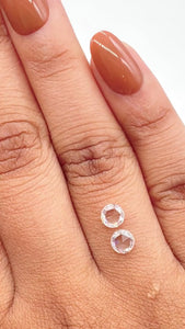 0.97cttw | H VS2-SI1 Round Shape Rose Cut Diamond Matched Pair - Modern Rustic Diamond