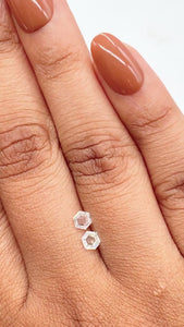 0.42cttw | F VS2 Hexagon Shape Step Cut Diamond Matched Pair - Modern Rustic Diamond
