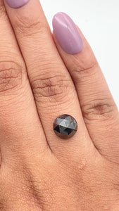 2.64ct | Black Round Shape Rose Cut Diamond - Modern Rustic Diamond
