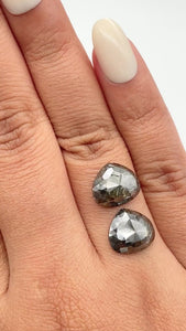 6.44cttw | Rustic  Pear Shape Brilliant Cut Diamond Matched Pair - Modern Rustic Diamond