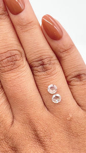 0.66cttw | G-H VS-SI Round Shape Rose Cut Diamond Matched Pair - Modern Rustic Diamond