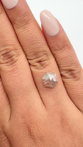 2.38ct | Rustic  Hexagon Shape Rose Cut Diamond - Modern Rustic Diamond
