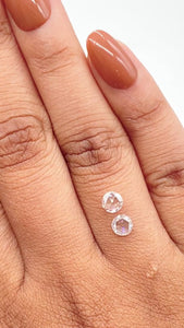 0.87cttw | I-J VS Round Shape Rose Cut Diamond Matched Pair - Modern Rustic Diamond