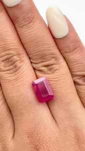 5.78ct | Red/ Emerald Shape Step Cut Diamond - Modern Rustic Diamond