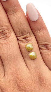 2.34cttw | Rustic  Cushion Shape Rose Cut Diamond Matched Pair - Modern Rustic Diamond
