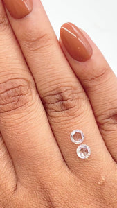 0.76cttw | G VS2 Round Shape Rose Cut Diamond Matched Pair - Modern Rustic Diamond