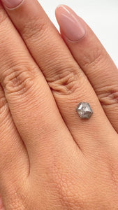 0.86ct | Salt & Pepper Hexagon Shape Rose Cut Diamond - Modern Rustic Diamond