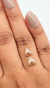 2.04cttw | Salt & Pepper Pear Shape Rose Cut Diamond Matched Pair - Modern Rustic Diamond