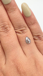 0.81ct | Salt & Pepper Pear Shape Rose Cut Diamond - Modern Rustic Diamond