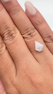 2.45ct | Salt & Pepper Shield Shape Rose Cut Diamond - Modern Rustic Diamond