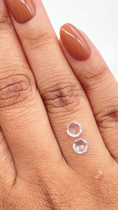0.65cttw | G-H SI Round Shape Rose Cut Diamond Matched Pair - Modern Rustic Diamond