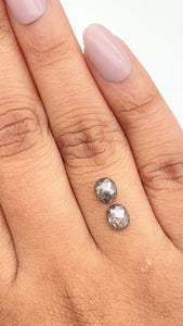 1.14cttw | Rustic  Cushion Shape Rose Cut Diamond Matched Pair - Modern Rustic Diamond
