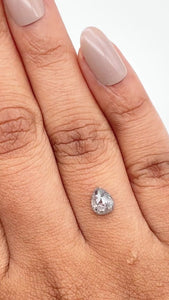 0.84ct | Salt & Pepper Pear Shape Rose Cut Diamond - Modern Rustic Diamond