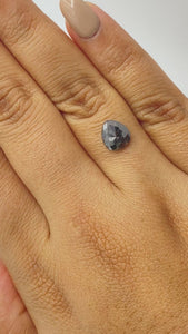 1.13ct | Salt & Pepper Pear Shape Rose Cut Diamond - Modern Rustic Diamond