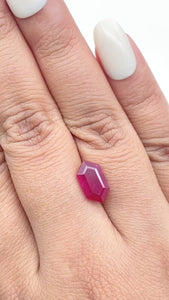 2.88ct | Red/ Hexagon Shape Step Cut Diamond - Modern Rustic Diamond