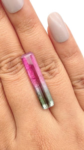 9.76ct |  Emerald Shape Step Cut Tourmaline - Modern Rustic Diamond