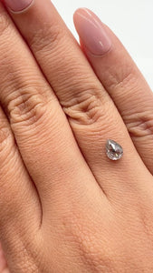 0.94ct | Salt & Pepper Pear Shape Rose Cut Diamond - Modern Rustic Diamond