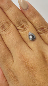 1.15ct | Salt & Pepper Pear Shape Rose Cut Diamond - Modern Rustic Diamond