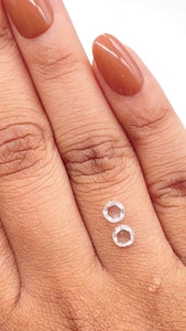 0.77cttw | H VS2-SI1 Round Shape Rose Cut Diamond Matched Pair - Modern Rustic Diamond
