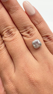 2.43ct | Salt & Pepper Cushion Shape Rose Cut Diamond - Modern Rustic Diamond