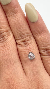 0.84ct | Salt & Pepper Pear Shape Rose Cut Diamond - Modern Rustic Diamond