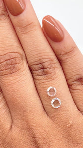 0.70cttw | H-I VS-SI Round Shape Rose Cut Diamond Matched Pair - Modern Rustic Diamond