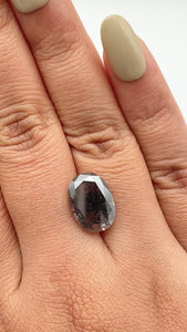 6.73ct | Salt & Pepper Oval Shape Brilliant Cut Diamond - Modern Rustic Diamond