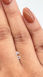0.19cttw | G-H VS-SI Shield Shape Step Cut Diamond Matched Pair - Modern Rustic Diamond