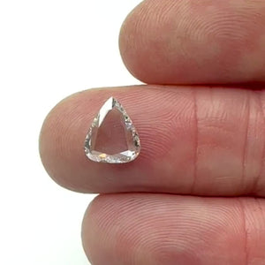 1.52ct | D/SI1 Pear Shape Rose Cut Diamond (GIA) - Modern Rustic Diamond