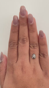 1.74ct | Salt & Pepper Pear Shape Rose Cut Diamond - Modern Rustic Diamond