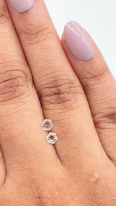 0.53cttw | F VS2 Hexagon Shape Rose Cut Diamond Matched Pair - Modern Rustic Diamond