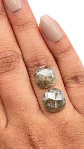 8.62cttw | Rustic Cushion Shape Rose Cut Diamond Matched Pair - Modern Rustic Diamond