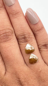 2.53cttw | Salt & Pepper Pear Shape Rose Cut Diamond Matched Pair - Modern Rustic Diamond