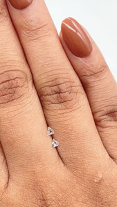 0.12cttw | E-F VVS Shield Shape Step Cut Diamond Matched Pair - Modern Rustic Diamond