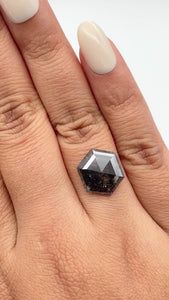 4.42ct | Rustic Hexagon Shape Rose Cut Diamond - Modern Rustic Diamond