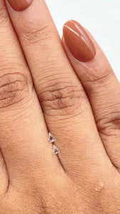 0.12cttw | G-H SI Shield Shape Step Cut Diamond Matched Pair - Modern Rustic Diamond