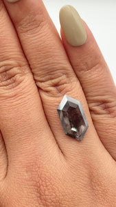 4.06ct | Salt & Pepper Hexagon Shape Rose Cut Diamond - Modern Rustic Diamond