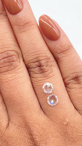 0.63cttw | F-G SI Round Shape Rose Cut Diamond Matched Pair - Modern Rustic Diamond